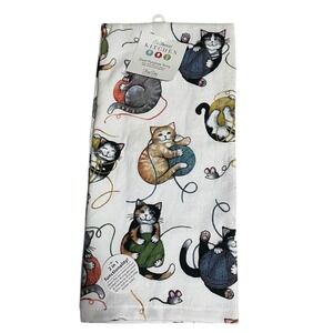 Essential Kitchen Dual Purpose Terry Towel Cat Yarn Mouse Design Kay Dee Designs